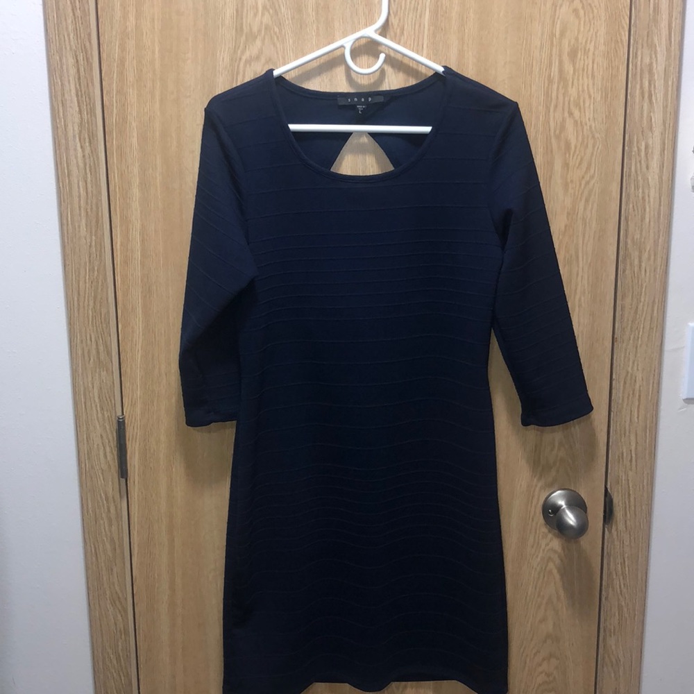 Blue Long Sleeve Dress